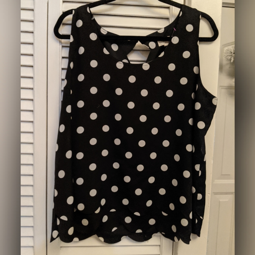 Maison Jules scalloped edge tank top